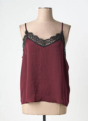 Top coupe fluide fines bretelles violet IKKS femme