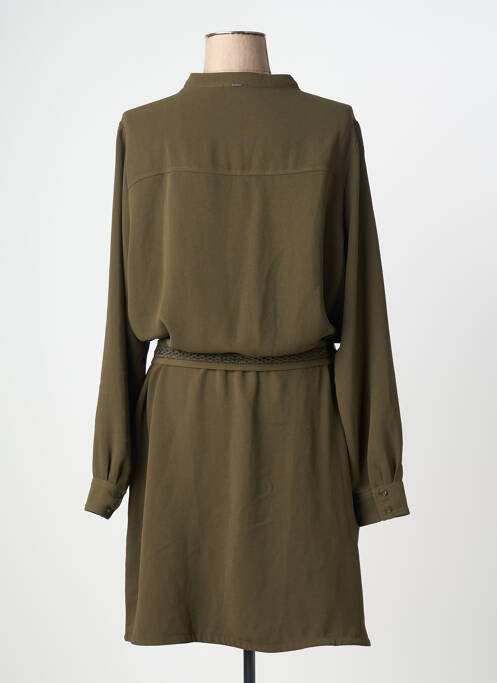 Robe mi-longue manches longues manches longues vert IKKS femme