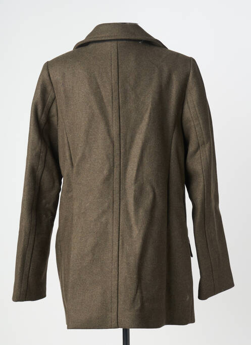 Manteau court coupe droite sans capuche vert IKKS femme