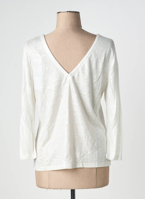 Top col rond manches longues blanc IKKS femme