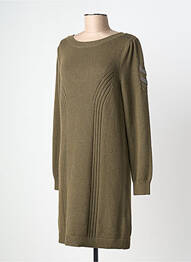 Robe pull stretch manches longues vert IKKS femme