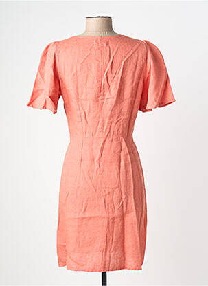 Robe mi-longue manches courtes manches courtes rose DES PETITS HAUTS femme