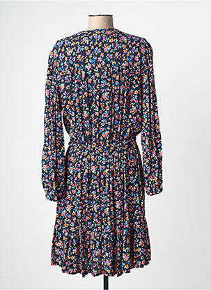 Robe mi-longue imprimé fleurs manches longues noir DES PETITS HAUTS femme
