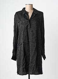 Robe mi-longue manches longues manches longues noir IKKS femme