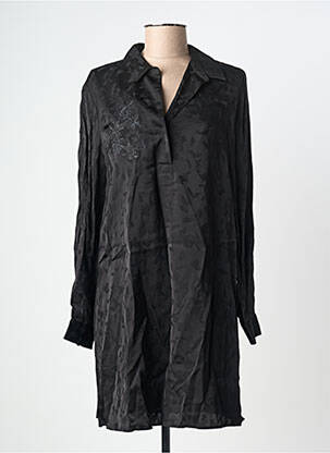 Robe mi-longue manches longues manches longues noir IKKS femme