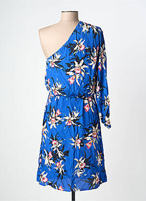 Robe mi-longue imprimé fleurs manches longues bleu IKKS femme