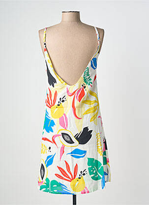 Robe mi-longue imprimé fleurs sans manche blanc LES TROPEZIENNES PAR M.BELARBI femme
