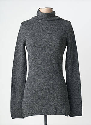 Pull col roulé tissage chiné manches longues gris AMERICAN VINTAGE femme