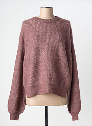 Pull tissage chiné manches longues violet REIKO femme