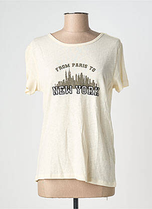 T-shirt sérigraphie manches courtes beige IKKS femme