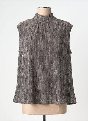 Top tissage crêpe sans manche argent IKKS femme
