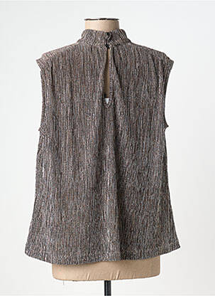 Top tissage crêpe sans manche argent IKKS femme