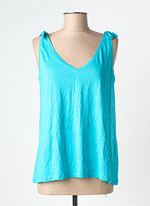Top stretch sans manche bleu ABSOLUT CASHMERE femme