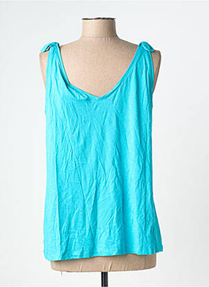 Top stretch sans manche bleu ABSOLUT CASHMERE femme