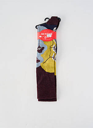 Chaussettes imprimé fantaisie marron BERTHE AUX GRANDS PIEDS femme