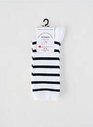 Chaussettes stretch blanc PERRIN homme