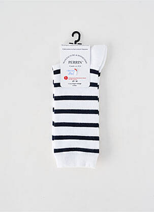 Chaussettes stretch blanc PERRIN homme
