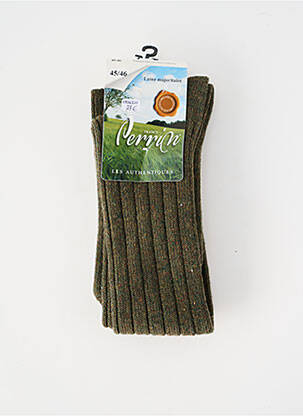 Chaussettes stretch vert PERRIN homme