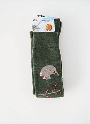 Chaussettes imprimé fantaisie vert PERRIN homme
