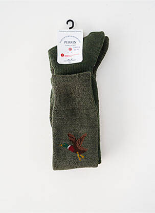Chaussettes imprimé fantaisie vert PERRIN homme