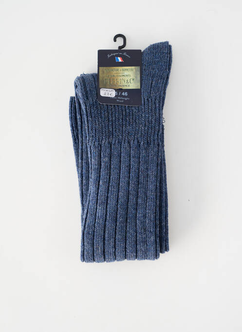 Chaussettes stretch bleu clair PERRIN homme