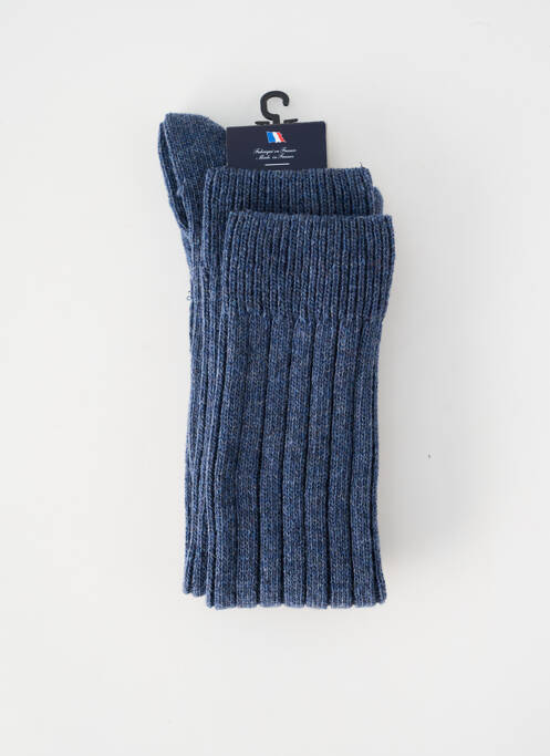 Chaussettes stretch bleu clair PERRIN homme