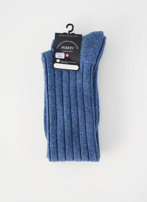 Chaussettes stretch bleu clair PERRIN homme