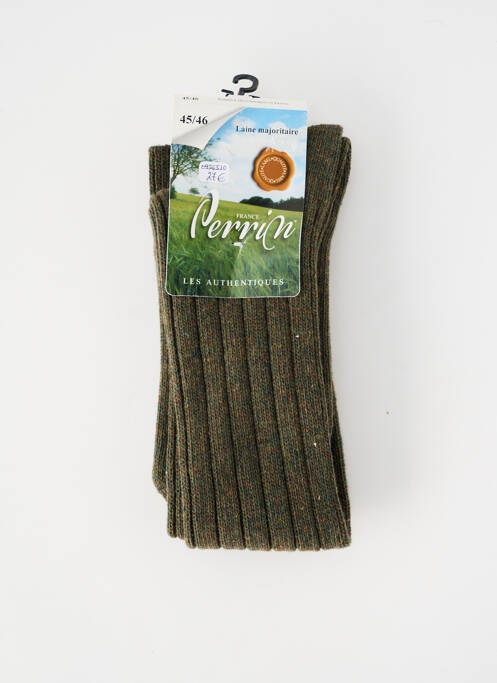 Chaussettes stretch vert PERRIN homme