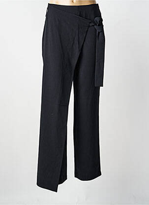 Pantalon droit taille à pinces taille haute noir IKKS femme