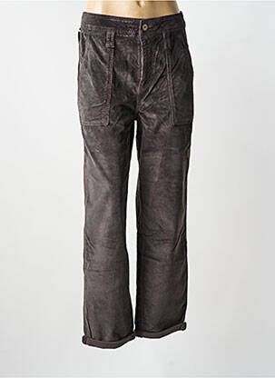 Pantalon chino fermeture zippée sous rabat boutonné taille normale gris REIKO femme