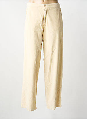 Pantalon large fermeture zippée sous rabat boutonné taille normale beige REIKO femme