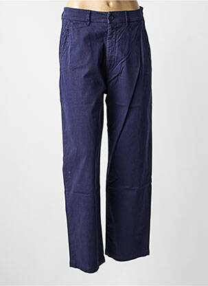 Pantalon chino tissage popeline taille normale bleu REIKO femme