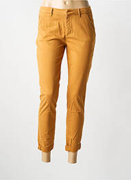 Pantalon 7/8 taille à pinces taille normale jaune REIKO femme