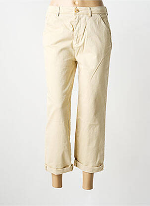 Pantalon 7/8 taille à pinces taille normale beige REIKO femme