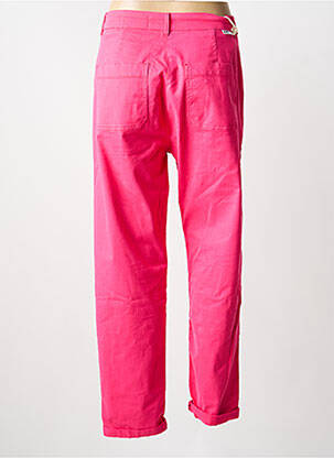 Pantalon droit tissage popeline taille normale rose REIKO femme