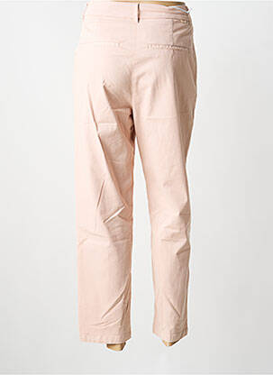 Pantalon chino tissage popeline taille haute rose REIKO femme