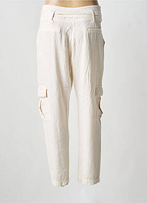 Pantalon cargo taille haute taille haute beige IKKS femme