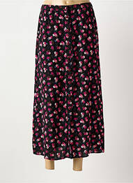 Jupe longue tissage crêpe noir DES PETITS HAUTS femme