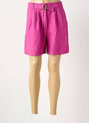 Short fermeture zippée sous rabat boutonné taille haute rose DES PETITS HAUTS femme