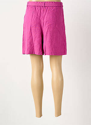 Short fermeture zippée sous rabat boutonné taille haute rose DES PETITS HAUTS femme