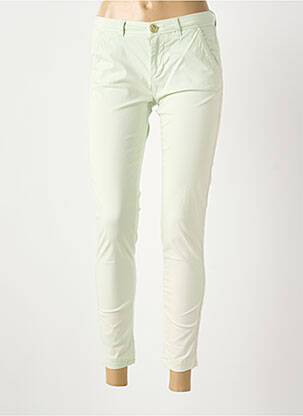 Pantalon 7/8 taille à pinces taille normale vert REIKO femme