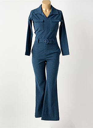 Combi-pantalon col chemisier manches longues bleu LES TROPEZIENNES PAR M.BELARBI femme