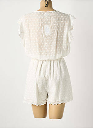 Combishort tissage popeline manches courtes beige DES PETITS HAUTS femme