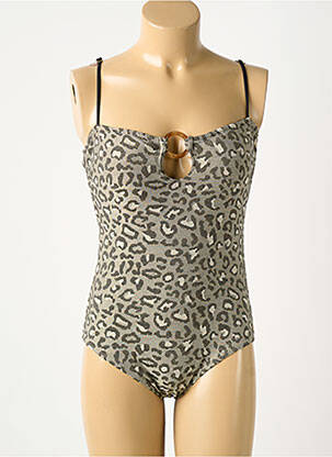 Maillot de bain 1 pièce bretelles élastiquées amovibles haut soutien-gorge avec mousse de rembourrage amovible gris LES TROPEZIENNES PAR M.BELARBI femme
