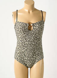 Maillot de bain 1 pièce bretelles élastiquées amovibles haut soutien-gorge avec mousse de rembourrage amovible gris LES TROPEZIENNES PAR M.BELARBI femme
