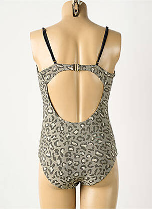 Maillot de bain 1 pièce bretelles élastiquées amovibles haut soutien-gorge avec mousse de rembourrage amovible gris LES TROPEZIENNES PAR M.BELARBI femme