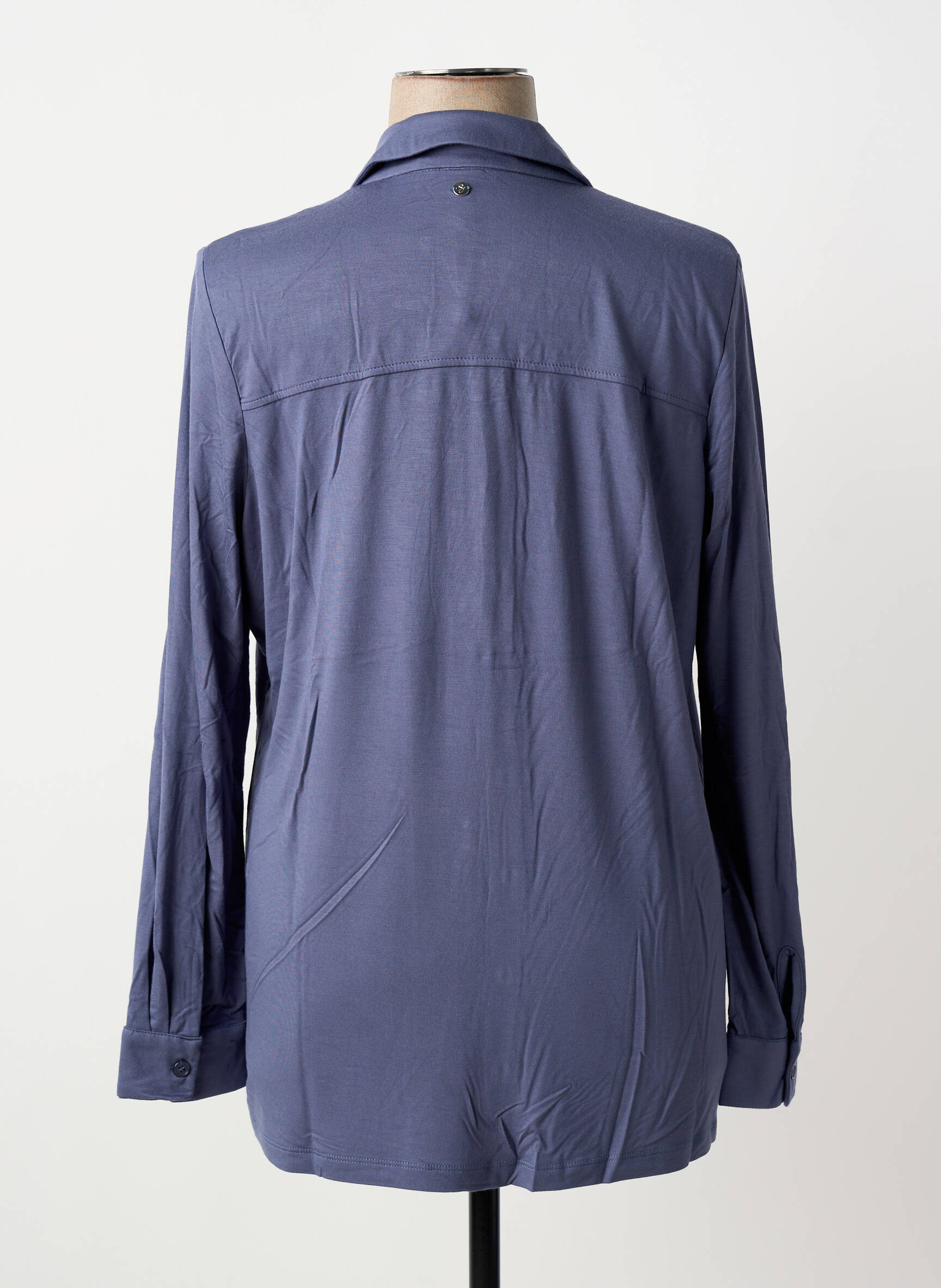 Chemisier coupe droite manches longues bleu SHEEGO femme