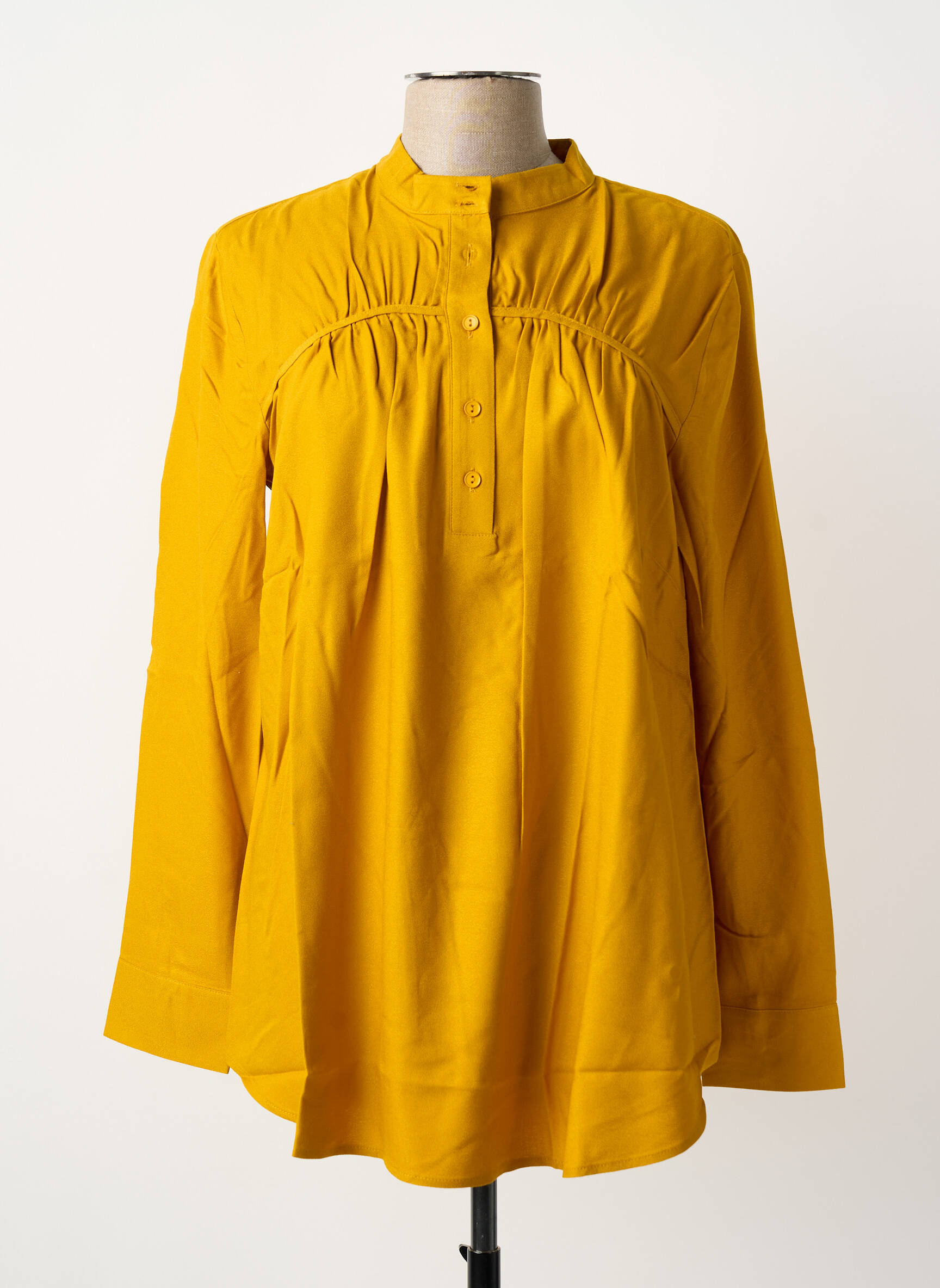 Tunique manches longues fermeture boutonnée sur le devant jaune SHEEGO femme
