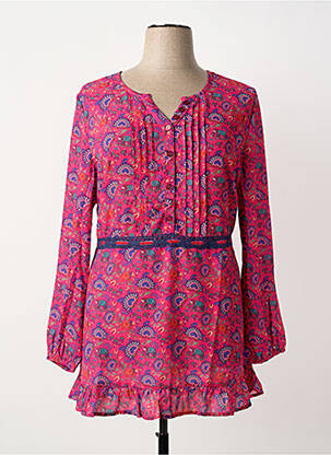 Tunique manches longues imprimé fantaisie rose SHEEGO femme