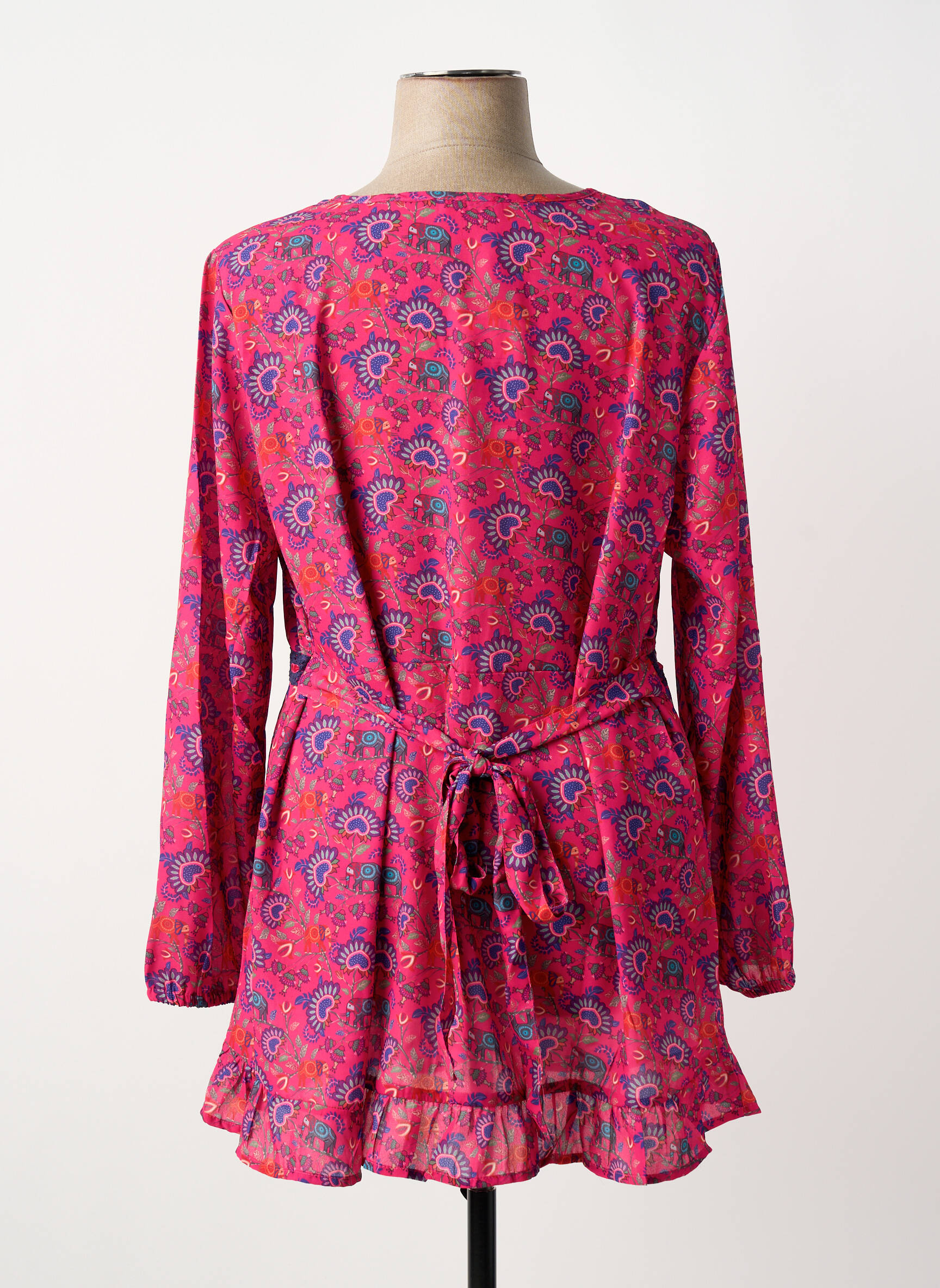 Tunique manches longues imprimé fantaisie rose SHEEGO femme